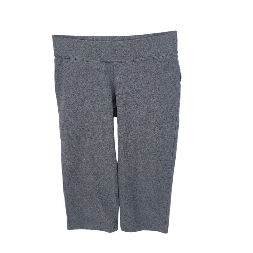 Lands End Pants Womens Small Starfish Crop Stretch Zip Gray Cotton Blend